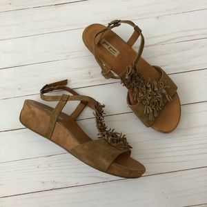 Paul Green Suede Fringe Platform Sandals
